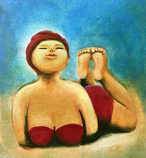 Malerei, Frau im Bikini